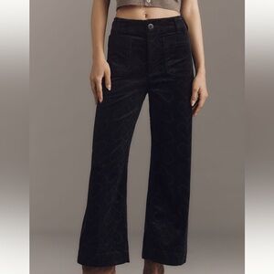 Anthropologie Colette Black Corduroy Cropped Pants
